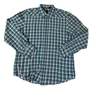 Hugo Boss Mens Slim Fit Blue & White Checked Shirt XL